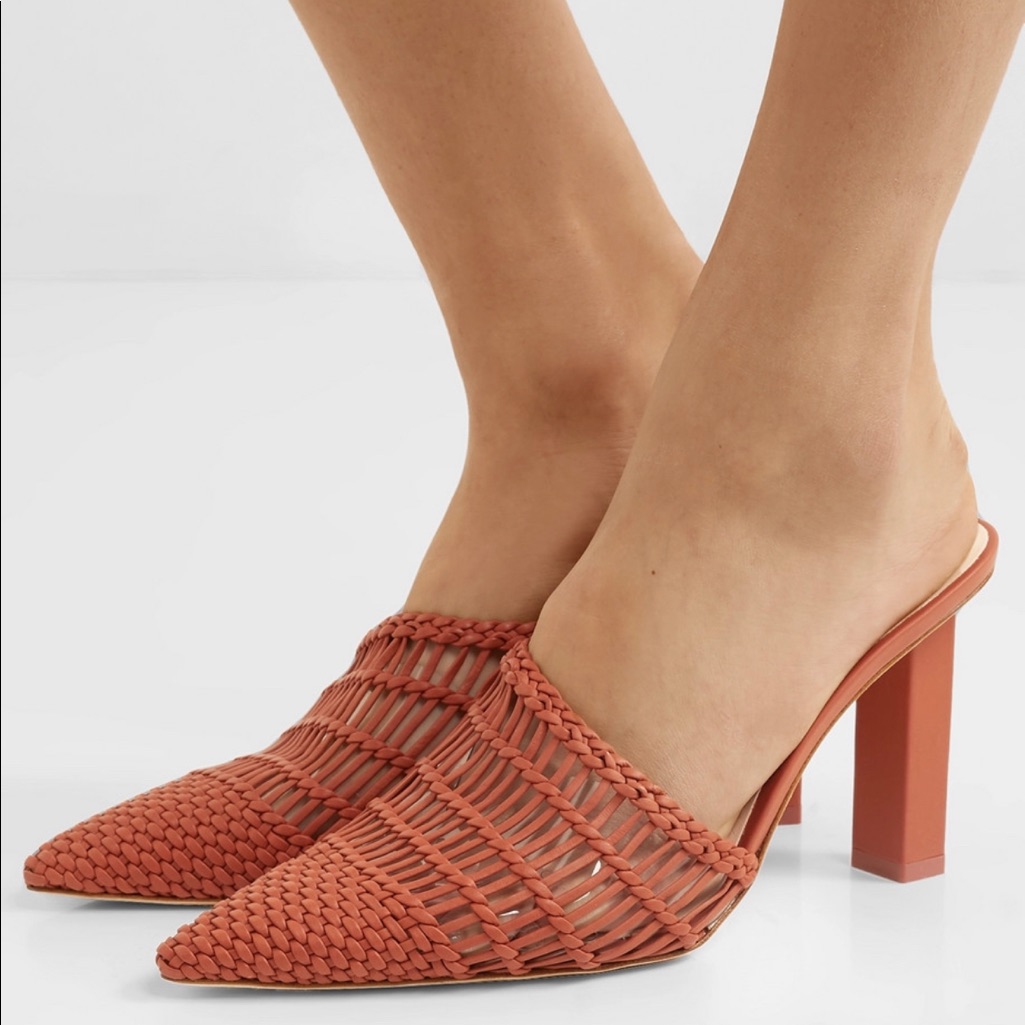 Cult Gaia Raya Woven Leather Mules. Size 36